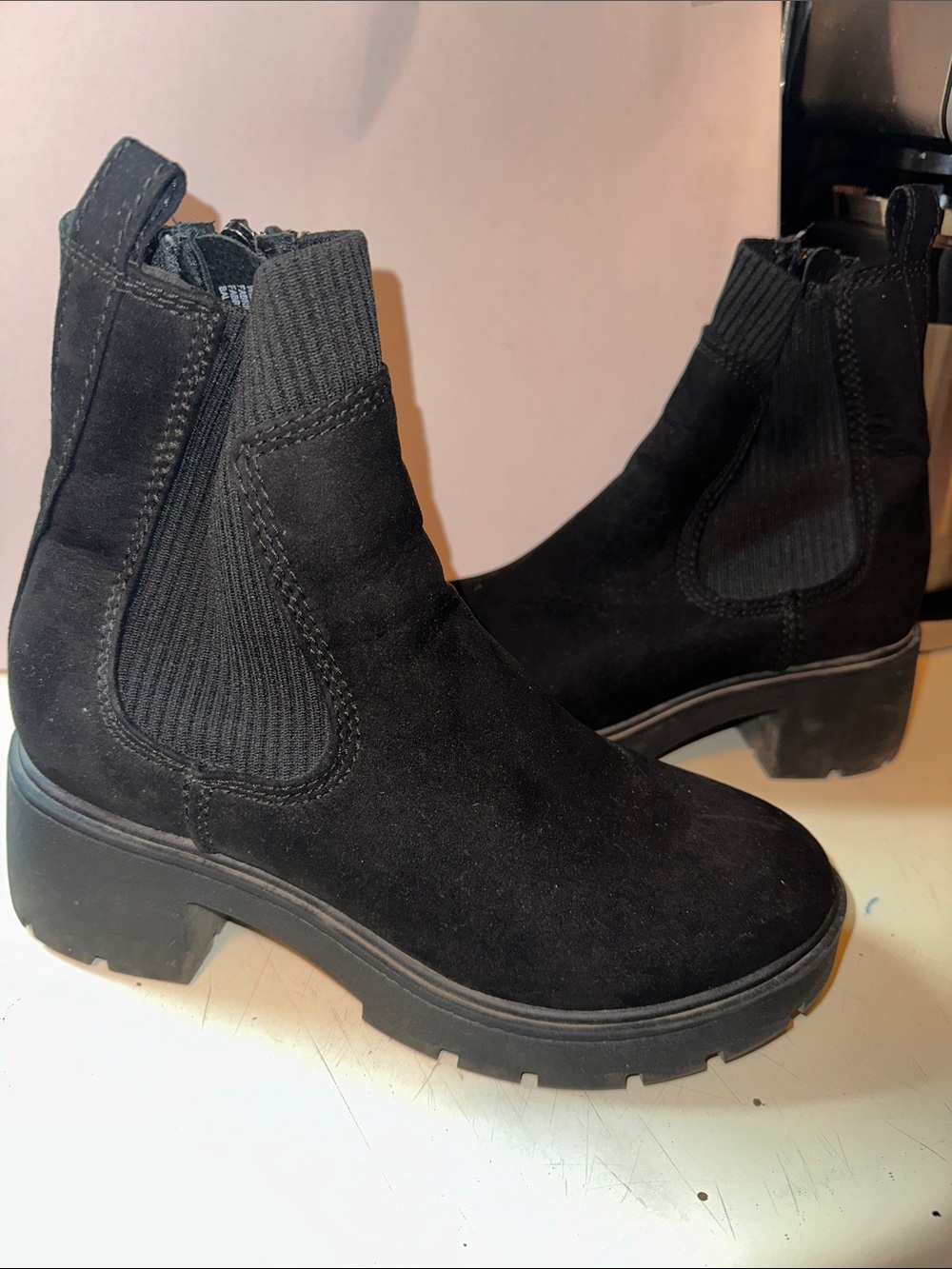 Black Suede Chelsea Booties - Sleek Women’s Ankle Boots
